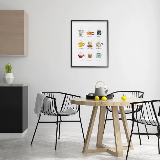 Stupell Industries Days of Week Coffee Mugs Framed Giclee By Joy Hall {2}