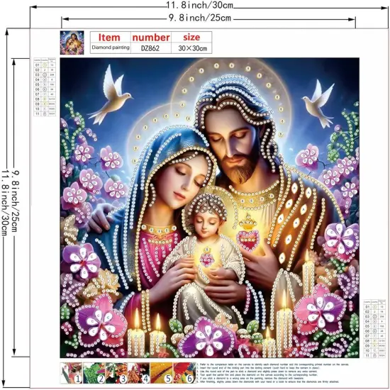 5D Diamond Painting Kits for Adults,Jesus Family Special Shape Diamond Art Kits (12&times;12inch) {4}