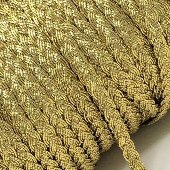 Flat Braid Gold Metallic Trim Full Roll {6}