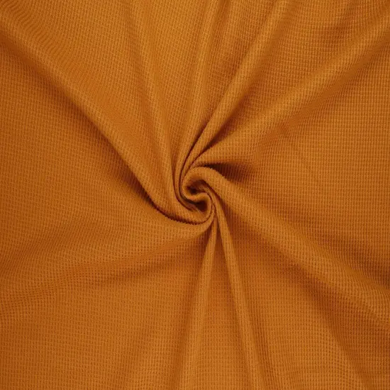 Solid Yummy Thermal Knit Fabric Soft, Stretchy & Textured 58/60" Wide RUST {3}
