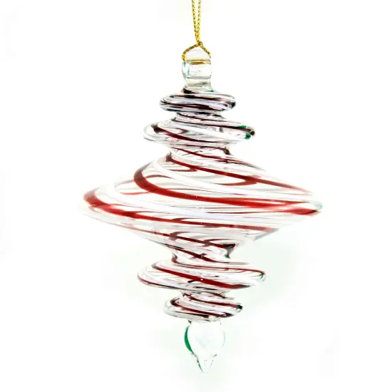 Peppermint Swirl Egyptian Glass Ornament {3}