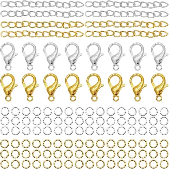 Lobster Claw Clasps and Extender Chains for Jewelry Making Supplies(300pcs) {1}