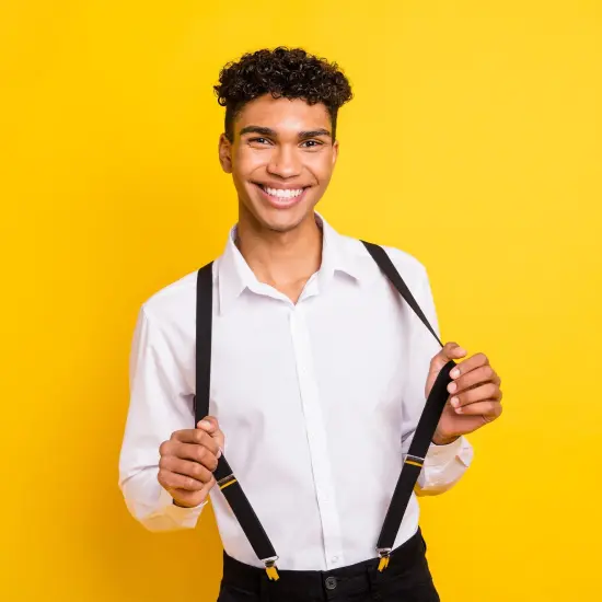 Black Costume Suspenders - One Size {5}