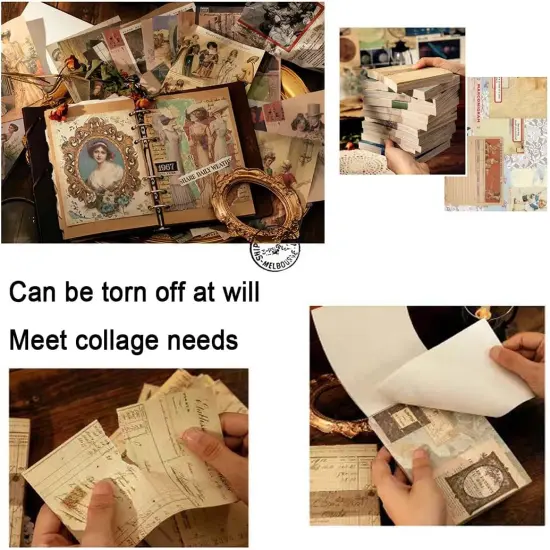200Pcs Vintage Scrapbook Decorative Paper Set (B) {2}