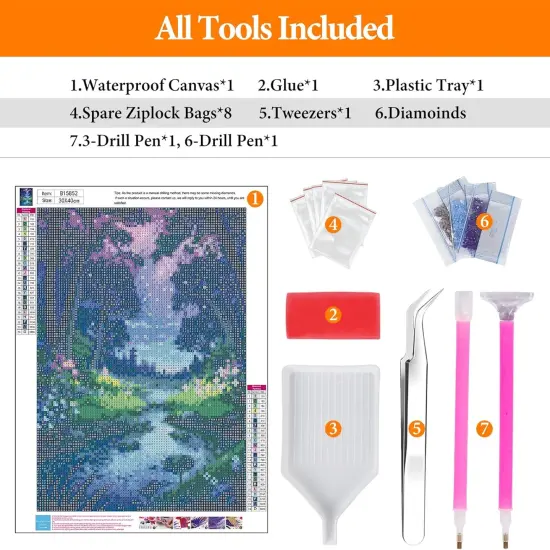 Forest Diamond Art Kits - 12 x 16 Inch (BLKJDP04) {5}