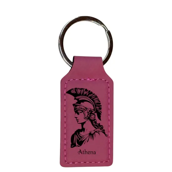 Keychain - Rectangle - Athena - Leather Pink/Black {1}