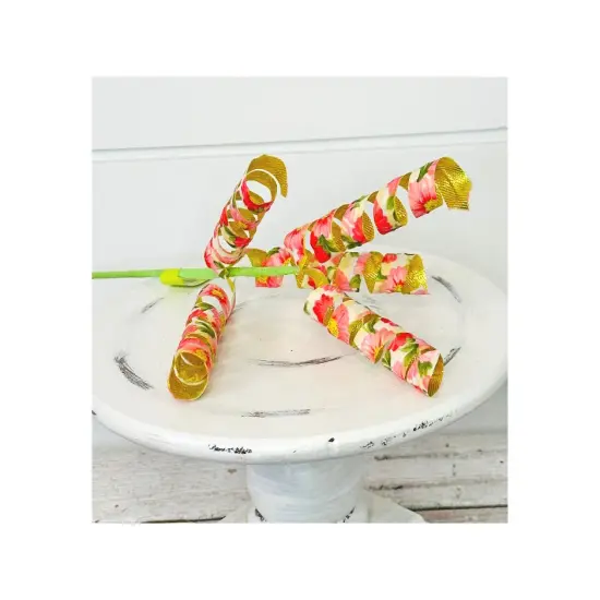 Elegant Floral Gold Curl Wreath Pick - 16 Inches-63200PK {1}