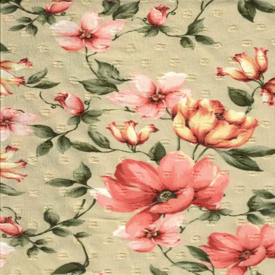 1 Yard Swiss Dot Floral Cey Airflow Fabric, 58/59&Prime; Wide 100% Polyester SAND {5}
