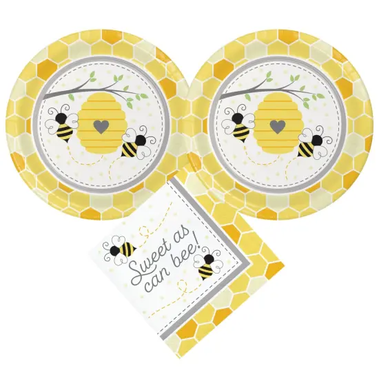 Bumblebee Party Supplies Bundle with Bumblebee Dinner Plates & Bumblebee Napkins - Serves 16 {1}