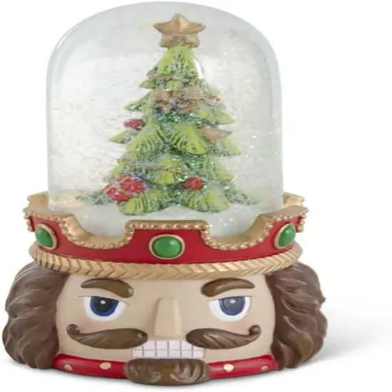 8.25" Nutcracker Soldier Head Snow Globe - Unique Christmas Decoration {1}