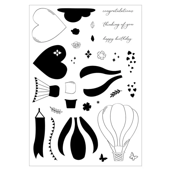 Sizzix A5 Clear Stamps Set 28/Pkg by Catherine Pooler-Up and Away {7}