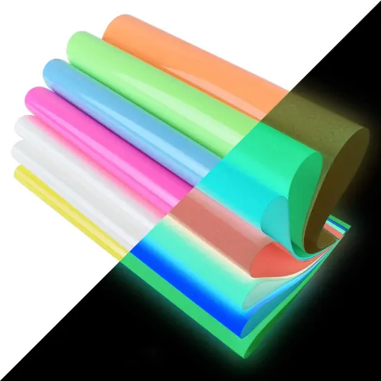 Heat Transfer Vinyl Glow in Dark Iron on Vinyl 9 Pack 12"x 10" {1}
