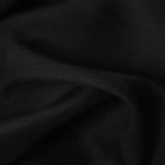 1 Yard Softened Black Linen Fabric Lightweight Solid 58 Inches Wide for Apparel and Home Decor {1}