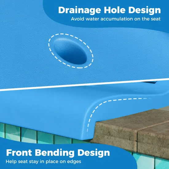 Foldable Outdoor Pool Chair with Handle and Back Support Blue {2}