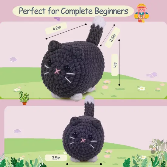 Animal Crochet Starter Kit - Grey Cat {3}