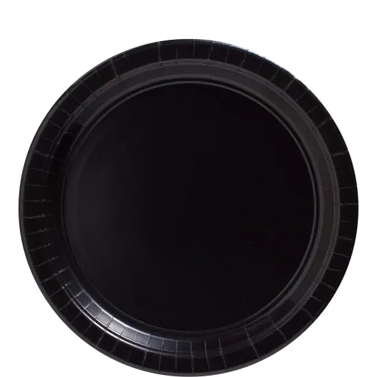 Jet Black 8.5" Round Paper Plates -50ct {1}