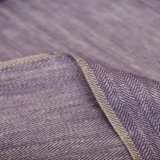 1 Yard Lilac Linen Novelty Herringbone Yarn Dyed Fabric Midweight 54 Inch Width {5}