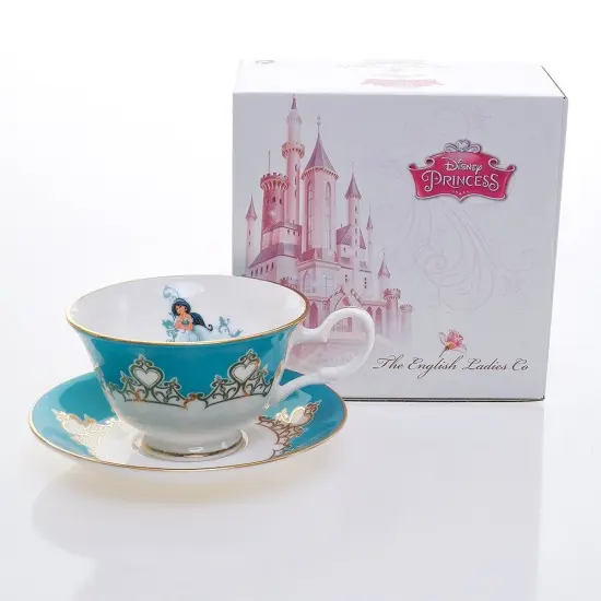 Disney English Ladies: Tiara Gold Jasmine Decorative Cup & Saucer {3}