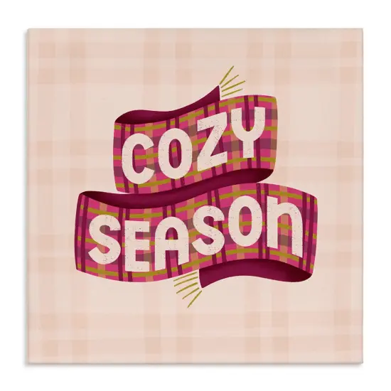 Stupell Industries Cozy Season Scarf on Plaid Canvas Design by Sarah Hickman {1}