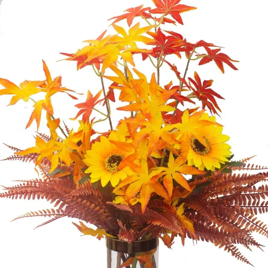 Artificial Plants, 12 Bundles of Spring Greenery Bushes Fake Boston Fern Greenery Outdoor UV Resistant Plastic Flowers (Fall Boston) {5}