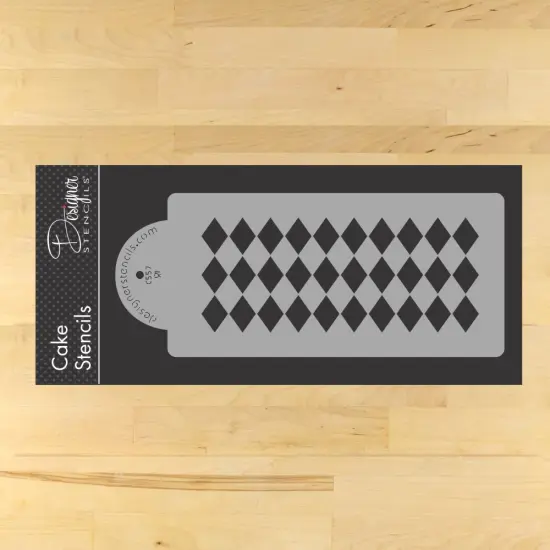 Small Harlequin Cake Stencil Side | C557 by Designer Stencils | Cake Decorating Tools | Baking Stencils for Royal Icing, Airbrush, Dusting Powder | Reusable Plastic Food Grade Stencil for Cakes | Easy to Use & Clean Cake Stencil {1}