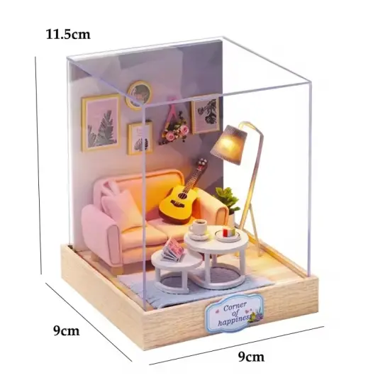 Corner of Happiness Modern Dollhouse Kit - Miniature Wizardi Roombox Kit {2}