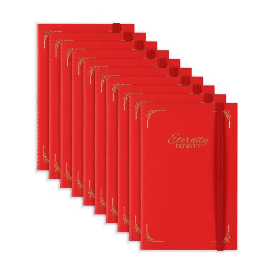 New York Central Eternity Ninety Flat Book- 5x5x8.5" Sketch Watercolor Journal, Pack of 10- Red Soft Paperback- Watercolor Sketchbook w/ Elastic Band, 100 Total Sheets 100% Cotton, 90 lb Cold-Pressed {1}