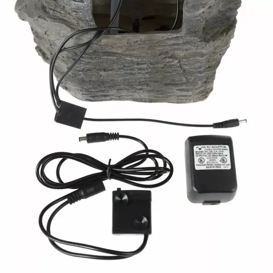 Tabletop Water Fountain LED Lights Cascading Stone Rock Falls 15.5 Inches High {2}