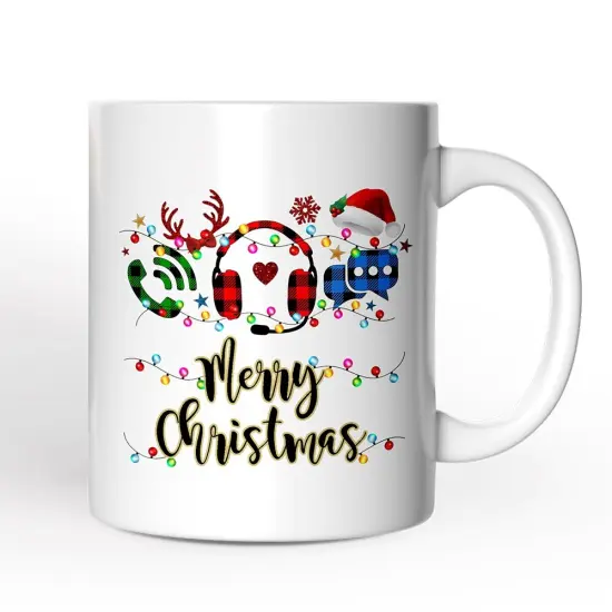 Customer Service Representative Buffalo Plaid Christmas Mug Gift {1}
