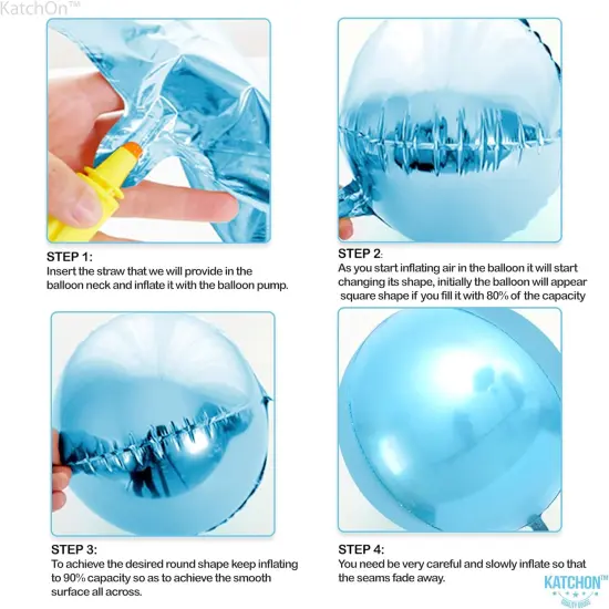 Light Blue Foil Balloons - 22 Inch, Pack of 6 | Light Blue Metallic Balloons | Baby Foil Balloons for Gender Reveal Decorations | Shark Theme Birthday Decor {5}