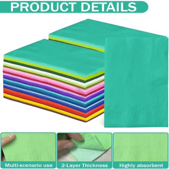 24 Colors Paper Napkins Guest Paper Disposable Towels Napkin Paper Hand Towels for Wedding, Dinner, Birthday Party, Dessert Cocktail & Kitchen Napkins(120 Count, 13 * 16inch) {5}