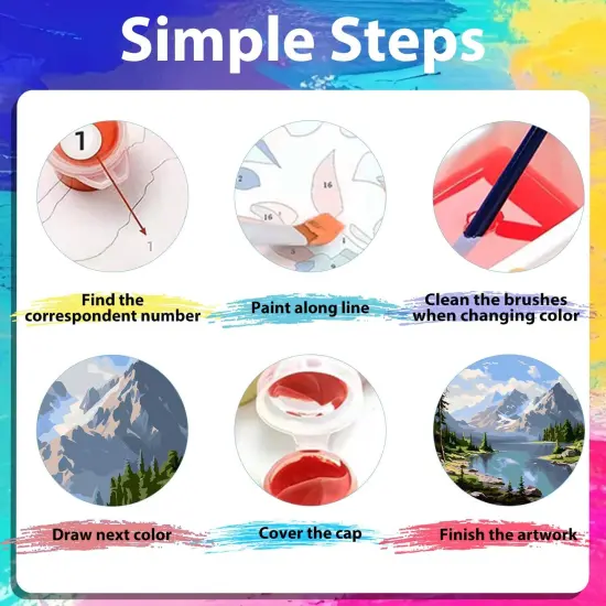 Flowers Paint by Numbers Kit for Adults, Paint by Number Abstract Flowers, Paint by Numbers Kit for Adults Beginner for Gift and Home Wall Decor {5}