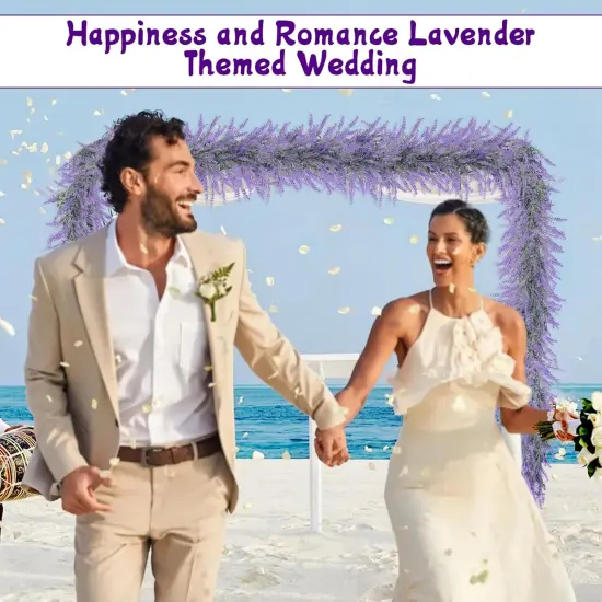 6Ft Lavender Purple Artificial Garland, Spring Summer All Year Lavender Garland for Farmhouse Wedding Mantle Arch Porch Stair Table Indoor Door Home Decoration {3}