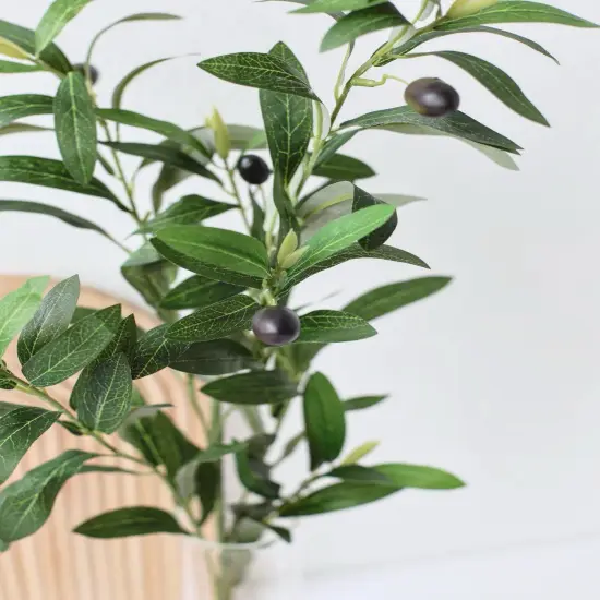 2pcs Artificial Olive Stems Fake Olive Tree Branches for Vase Tabletop Greenery Decor for Home Office Wedding Party {5}