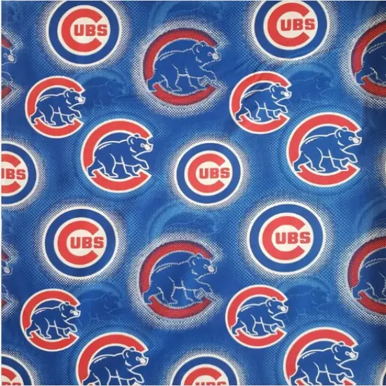 Licensed MLB Chicago Cubs Dot Print Cotton 60319B Fabric by the Yard {1}