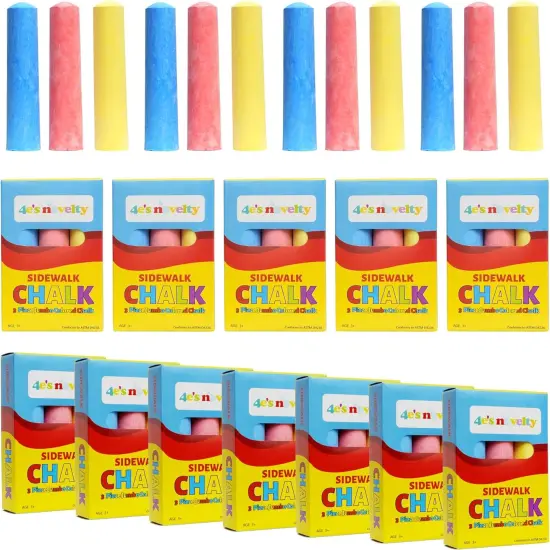 4E&rsquo;s Novelty 12 Boxes Jumbo Sidewalk Chalk - Sidewalk Chalk Party Favors {1}