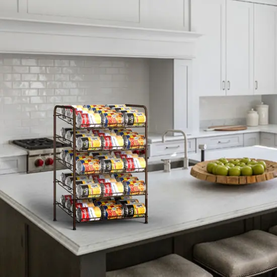 5 Tier Can Storage Dispensers Rack Holder, Can Rack Storage Holds to 60 Cans {5}