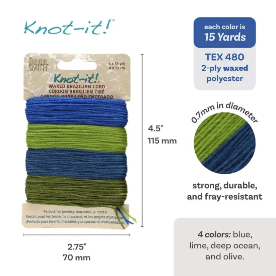 The Beadsmith Brazillian Waxed Cord Mix Hang Loose {4}