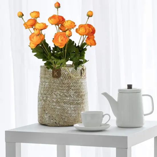 5 Stems Artificial Silk Ranunculus Flowers {4}