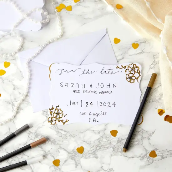 50 Pack Blank Invitations with Envelopes, Printable DIY Greeting Cards for Wedding Baby Shower (5x7 in) White {2}