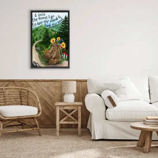 Stupell Industries Into The Forest I Go Quote Floating Frame, design by Glad You're Here Co. {2}