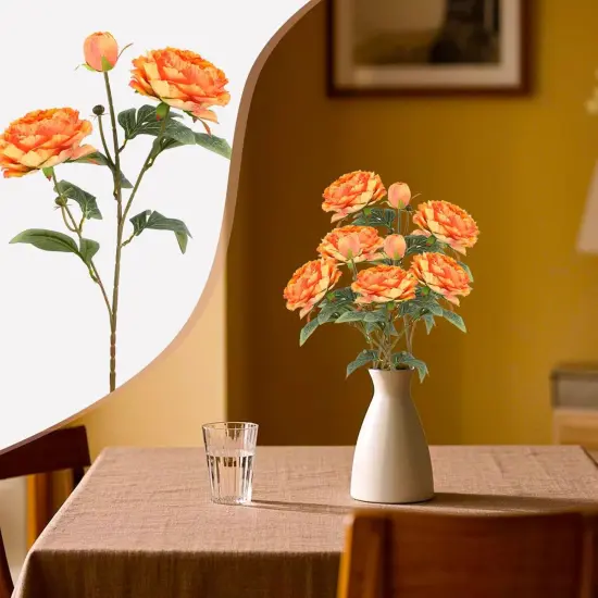 Orange Peonies Artificial Flowers {2}