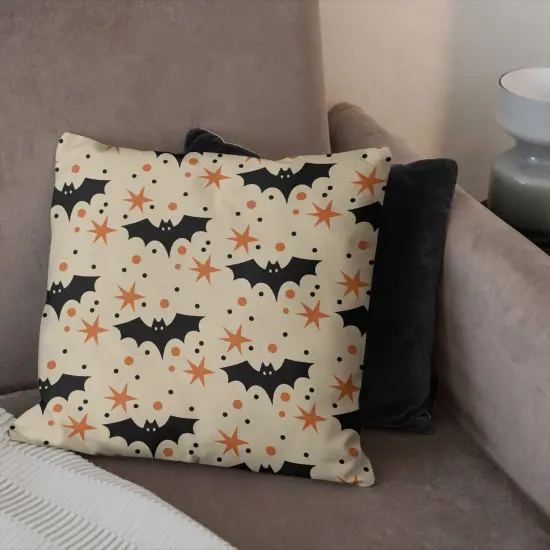 Halloween 18 Inch Throw Pillow Flying Bats {3}