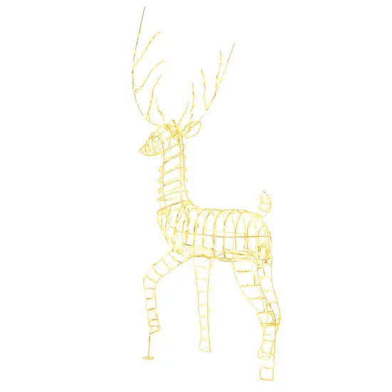 Costway 6 FT Pre-Lit Christmas Reindeer with 300 Warm White LED Lights Ground Stakes {4}