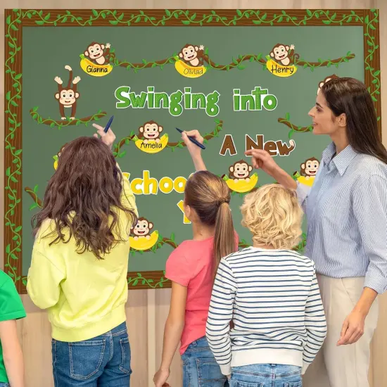 92Pcs Wild Monkey School Bulletin Board Set {5}