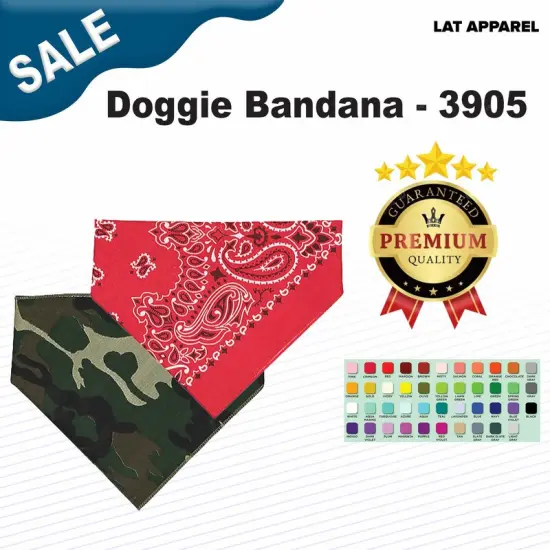 LAT Apparel&reg; Doggie Bandana Red Paisley - rdp {2}