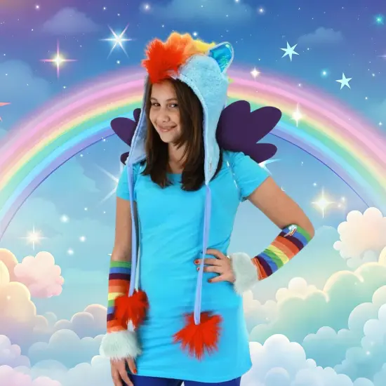 My Little Pony Rainbow Dash Hoodie Hat Costume Accessory {4}