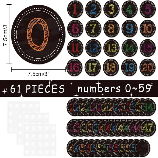 60 PCS Classroom Number Cutouts Bulletin Board Decor {2}