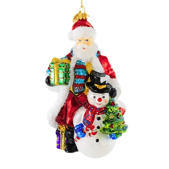Huras Family 7.0 Inch Bringing Joy Of Christmas To All Christmas Tree Ornament , Christmas Decor Santa Snowman Tree Red {1}
