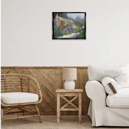 Stupell Industries Gardener's Cottage View Floater Framed Canvas Wall Art Design by Hilary Mayes {2}